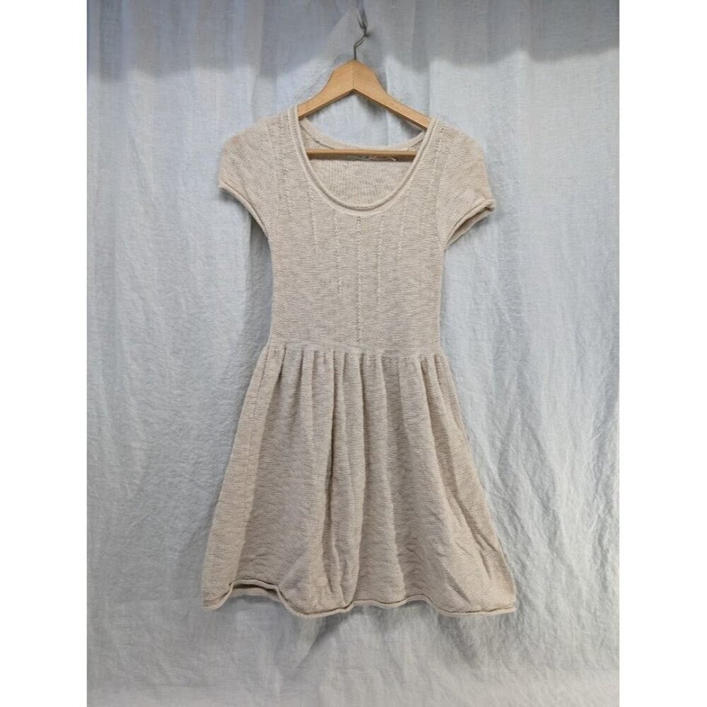 Kimchi Blue women's size small ivory knit short sweater dress scoop neck D8 - Picture 2 of 7